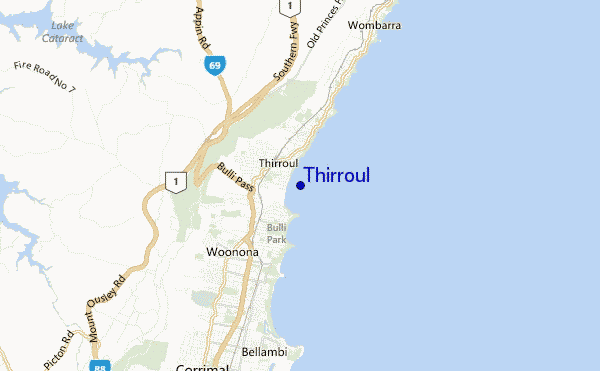 mapa de ubicación de Thirroul