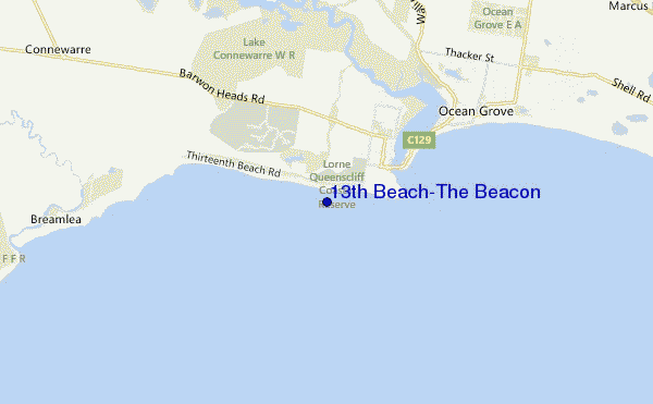 mapa de ubicación de 13th Beach-The Beacon