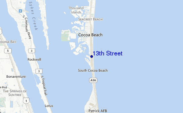 mapa de ubicación de 13th Street