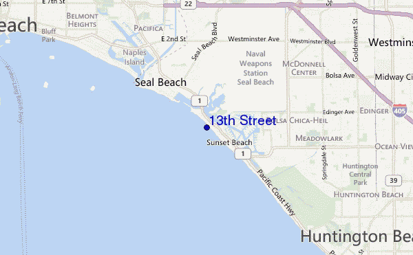 mapa de ubicación de 13th Street