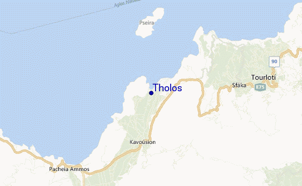 mapa de ubicación de Tholos