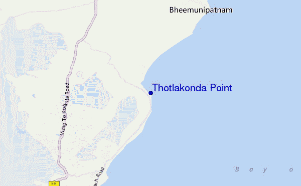 mapa de ubicación de Thotlakonda Point