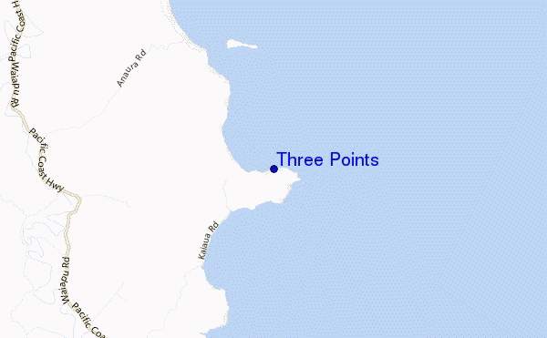 mapa de ubicación de Three Points