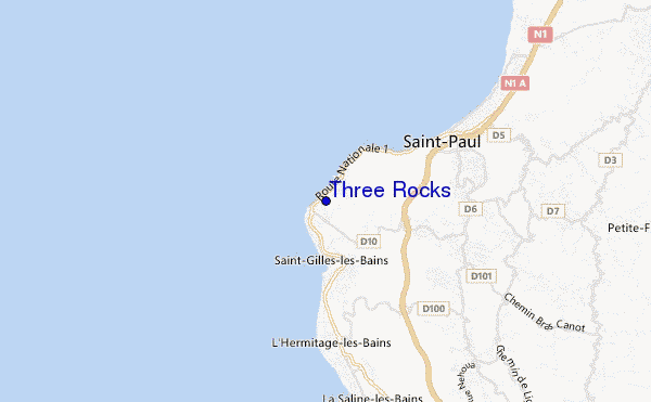 mapa de ubicación de Three Rocks