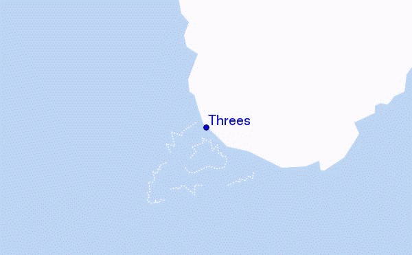 mapa de ubicación de Threes