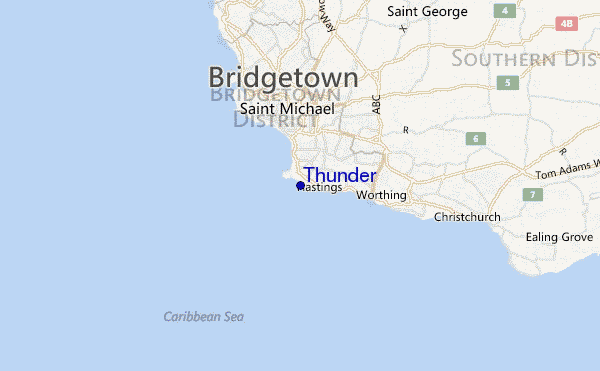 mapa de ubicación de Thunder