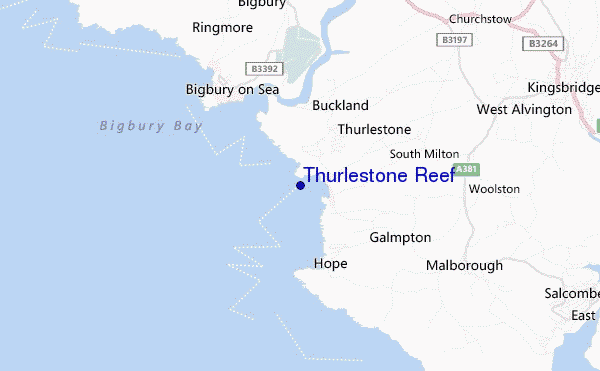 mapa de ubicación de Thurlestone Reef
