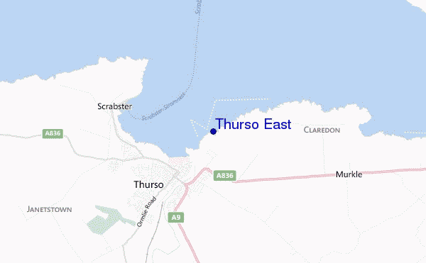 mapa de ubicación de Thurso East