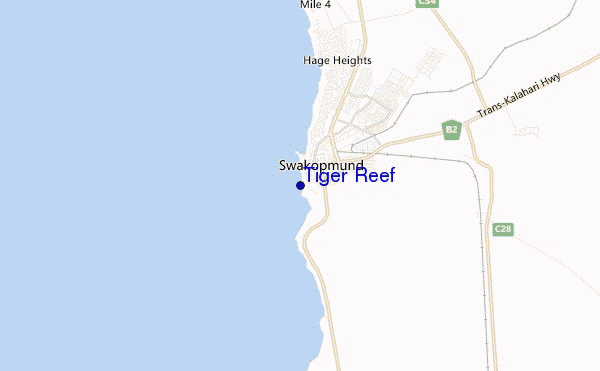 mapa de ubicación de Tiger Reef
