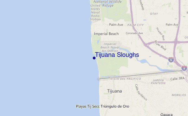 mapa de ubicación de Tijuana Sloughs