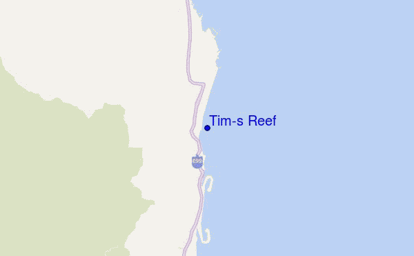 mapa de ubicación de Tim's Reef