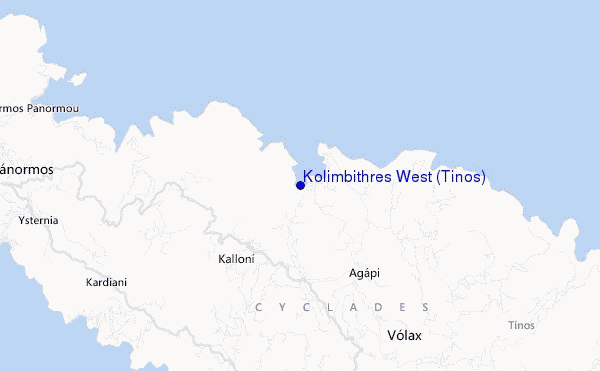 mapa de ubicación de Kolimbithres West (Tinos)