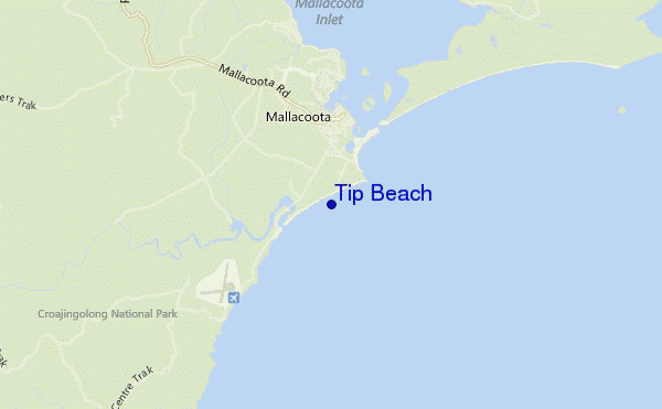 mapa de ubicación de Tip Beach