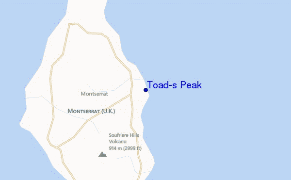 mapa de ubicación de Toad's Peak