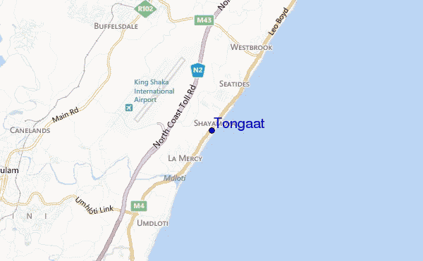 mapa de ubicación de Tongaat