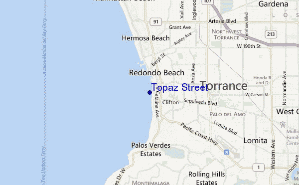 mapa de ubicación de Topaz Street