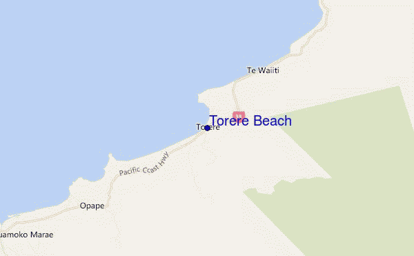 mapa de ubicación de Torere Beach