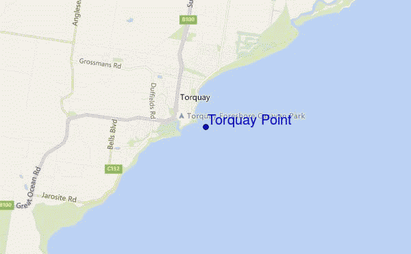 mapa de ubicación de Torquay Point