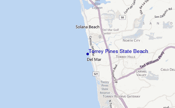 mapa de ubicación de Torrey Pines State Beach