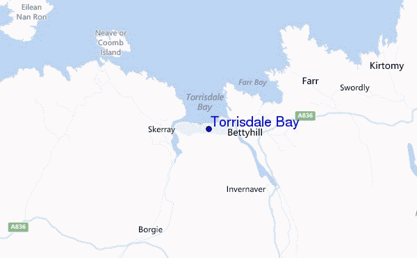 mapa de ubicación de Torrisdale Bay