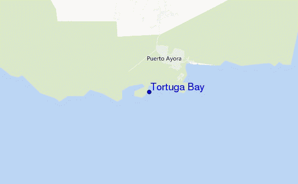 mapa de ubicación de Tortuga Bay