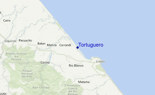 Tortuguero Location Map