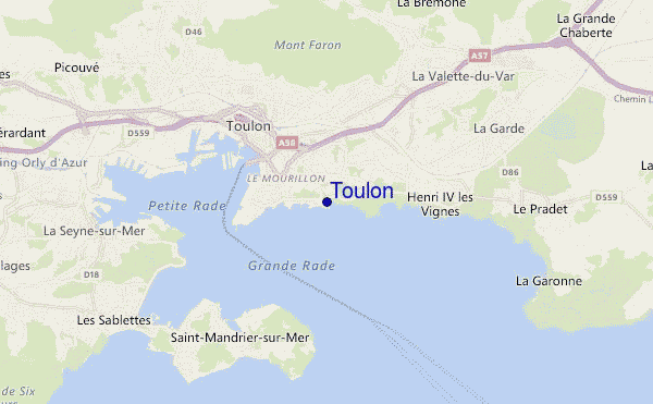 mapa de ubicación de Toulon