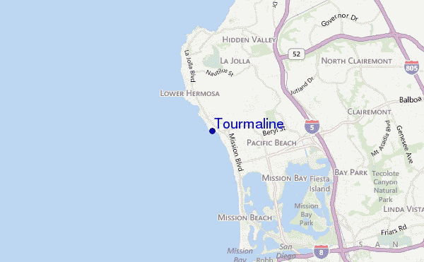 mapa de ubicación de Tourmaline