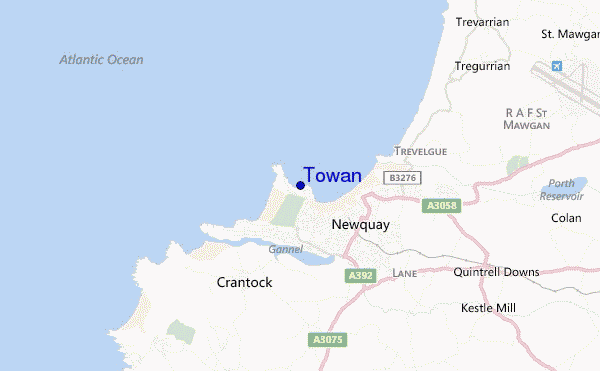 mapa de ubicación de Towan