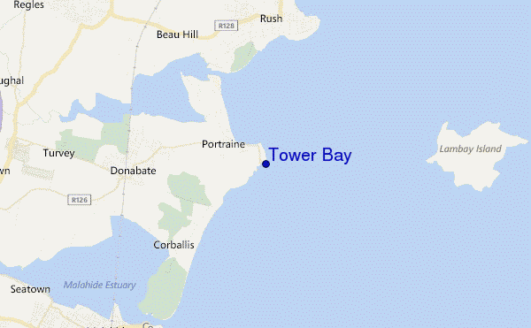 mapa de ubicación de Tower Bay
