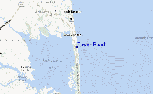 mapa de ubicación de Tower Road