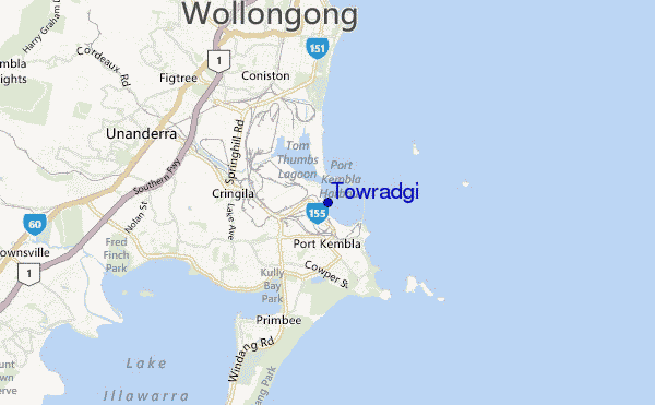 mapa de ubicación de Towradgi