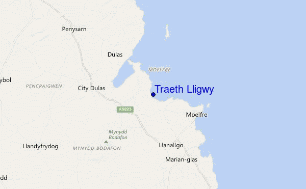 mapa de ubicación de Traeth Lligwy