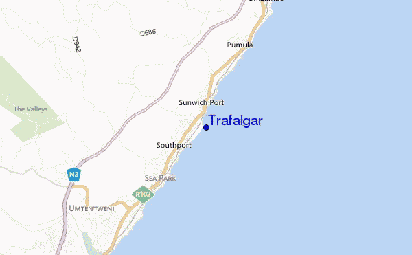 mapa de ubicación de Trafalgar