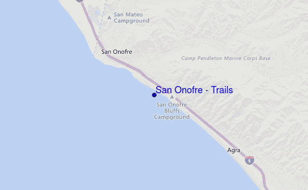 mapa de ubicación de San Onofre - Trails