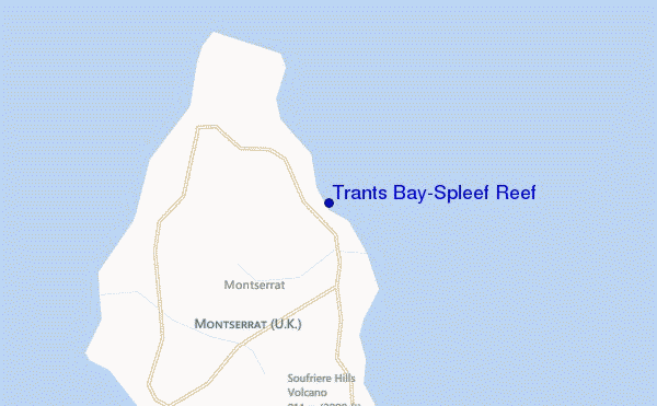mapa de ubicación de Trants Bay/Spleef Reef
