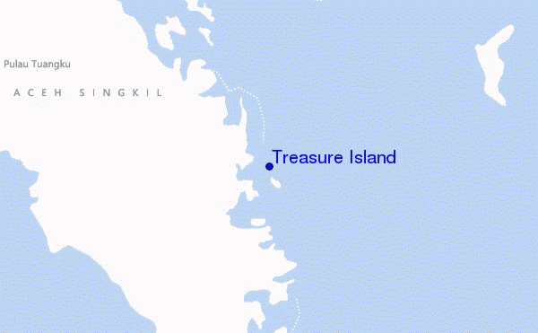 mapa de ubicación de Treasure Island