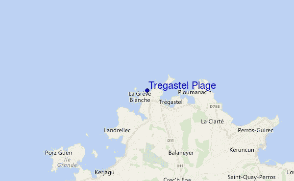 mapa de ubicación de Tregastel Plage