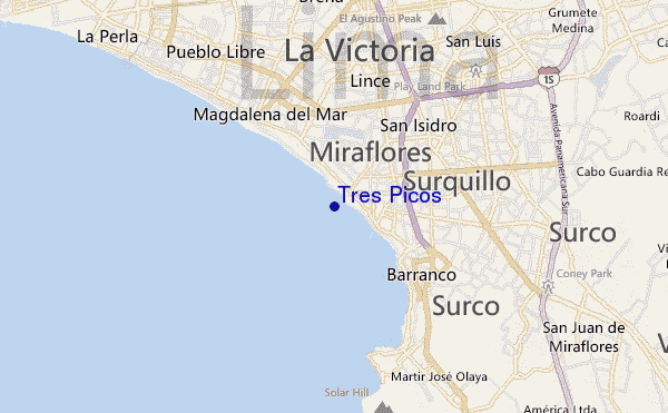 mapa de ubicación de Tres Picos