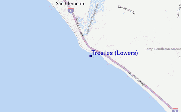 mapa de ubicación de Trestles (Lowers)