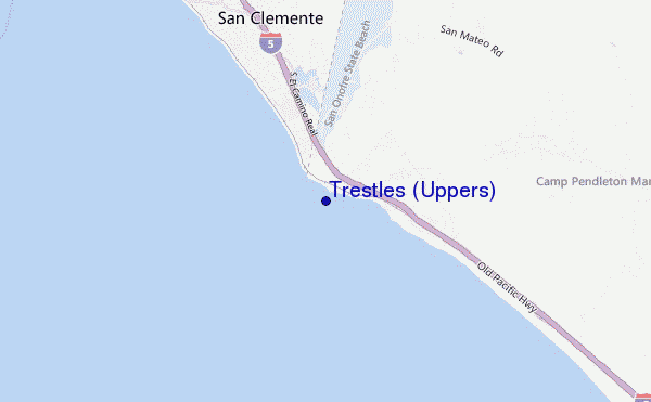 mapa de ubicación de Trestles (Uppers)