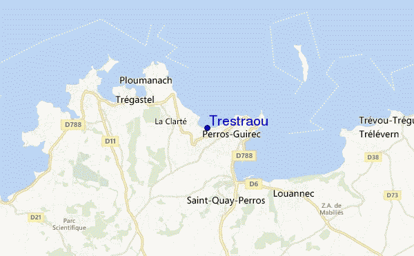 mapa de ubicación de Trestraou
