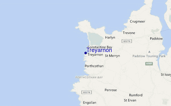 mapa de ubicación de Treyarnon