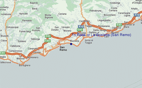 mapa de ubicación de Tri Ponti or La Scaletta (San Remo)