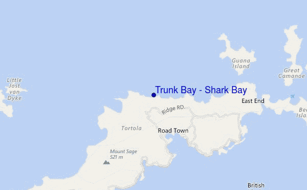 mapa de ubicación de Trunk Bay - Shark Bay