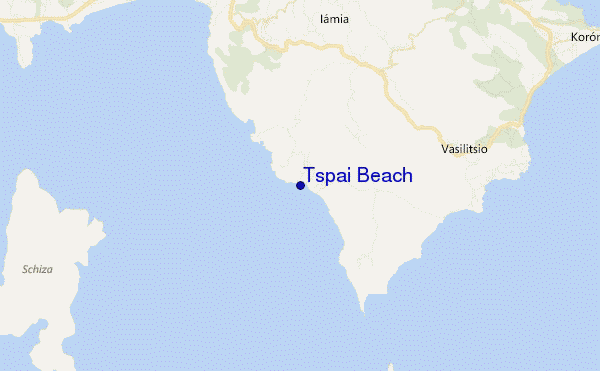mapa de ubicación de Tspai Beach