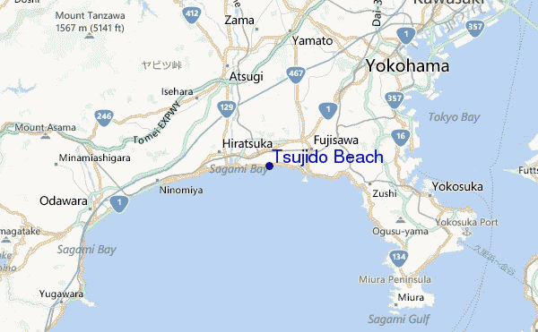 Tsujido Beach Location Map