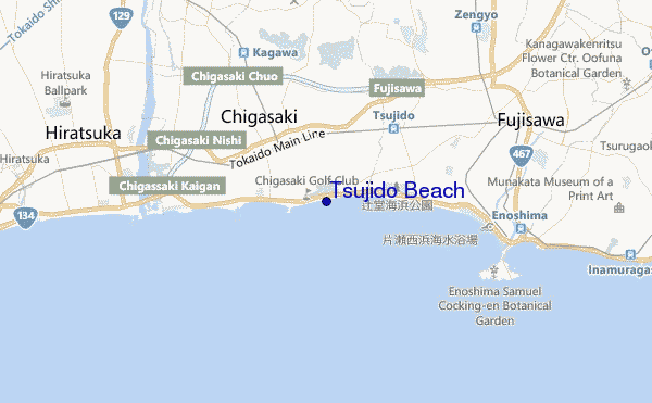 mapa de ubicación de Tsujido Beach