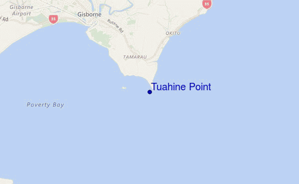 mapa de ubicación de Tuahine Point