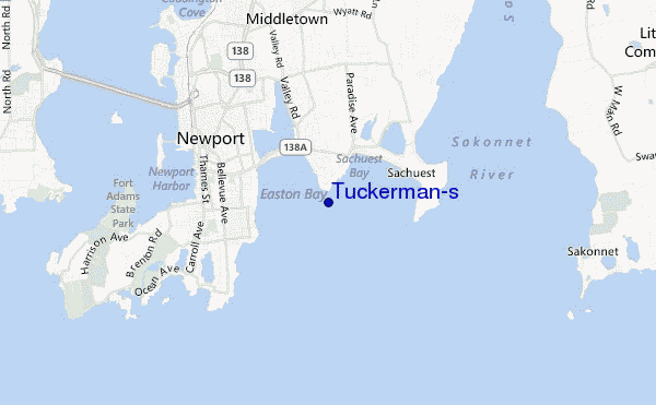 mapa de ubicación de Tuckerman's